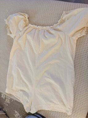 We The Free Cream Off-Shoulder Puff Sleeve Bodysuit